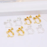10Pcs Brass Ear Clip 8MM Blank Base DIY Earring Settings