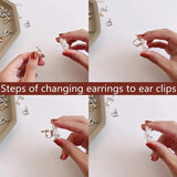 10Pcs Brass Ear Clip 8MM Blank Base DIY Earring Settings