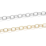 1M Stainless Steel Hollow Textured Circle Oval Link Chain DIY Punk Necklace