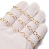 1M Stainless Steel Hollow Textured Circle Oval Link Chain DIY Punk Necklace