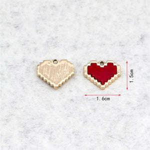 10pcs Red Love Heart Pendants Metal Chrams for Jewelry Making