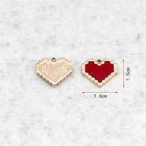 10pcs Red Love Heart Pendants Metal Chrams for Jewelry Making