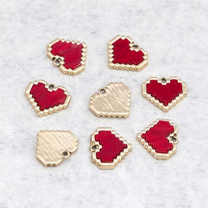 10pcs Red Love Heart Pendants Metal Chrams for Jewelry Making