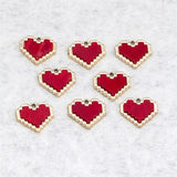10pcs Red Love Heart Pendants Metal Chrams for Jewelry Making
