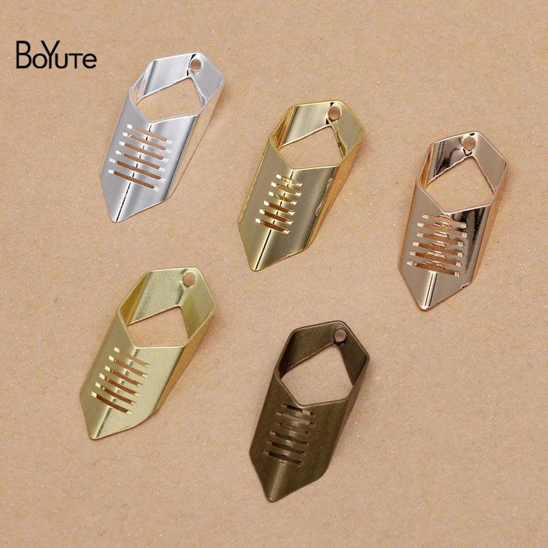 BoYuTe Metal Brass Hexagon Tube Charms 11*28MM