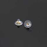 20pcs S925 Sterling Silver 10.5mm Silicone Stud Earring Back Plug
