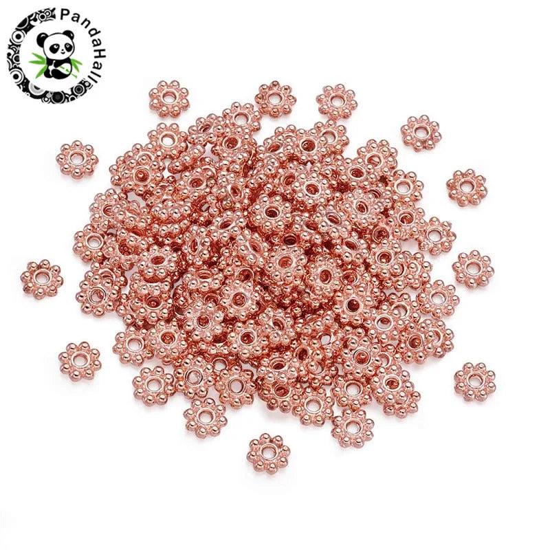 300pcs Metal Flower Spacer Beads Caps for Jewelry Making DIY 5x1.5mm