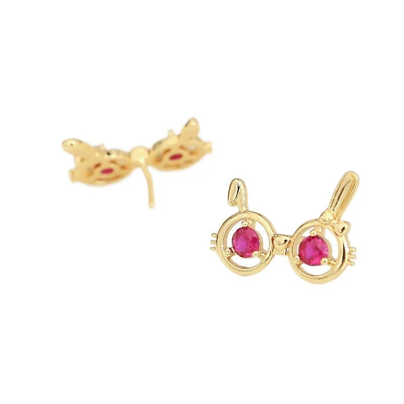 Copper Plated Rabbit Glasses Elf Accessories DIY Jewelry Baroque Pearl 2pcs
