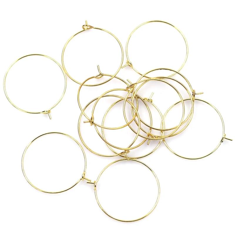 100Pcs Alloy Wine Glass Rings Earrings Hoops 29x25mm