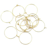 100Pcs Alloy Wine Glass Rings Earrings Hoops 29x25mm