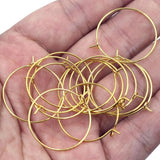 100Pcs Alloy Wine Glass Rings Earrings Hoops 29x25mm