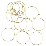 100Pcs Alloy Wine Glass Rings Earrings Hoops 29x25mm