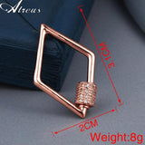 Copper Micro Pave Zirconia Spiral Clasps for DIY Jewelry Making