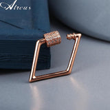 Copper Micro Pave Zirconia Spiral Clasps for DIY Jewelry Making