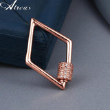 Copper Micro Pave Zirconia Spiral Clasps for DIY Jewelry Making