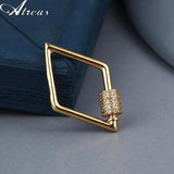 Copper Micro Pave Zirconia Spiral Clasps for DIY Jewelry Making