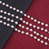 Stainless Steel Round Pearl Chains for DIY Eyeglasses Chain Necklace