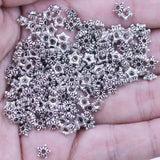 300Pcs End Beads Caps Star Silver Tone Charms 5mm