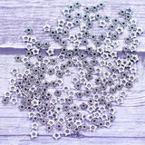 300Pcs End Beads Caps Star Silver Tone Charms 5mm