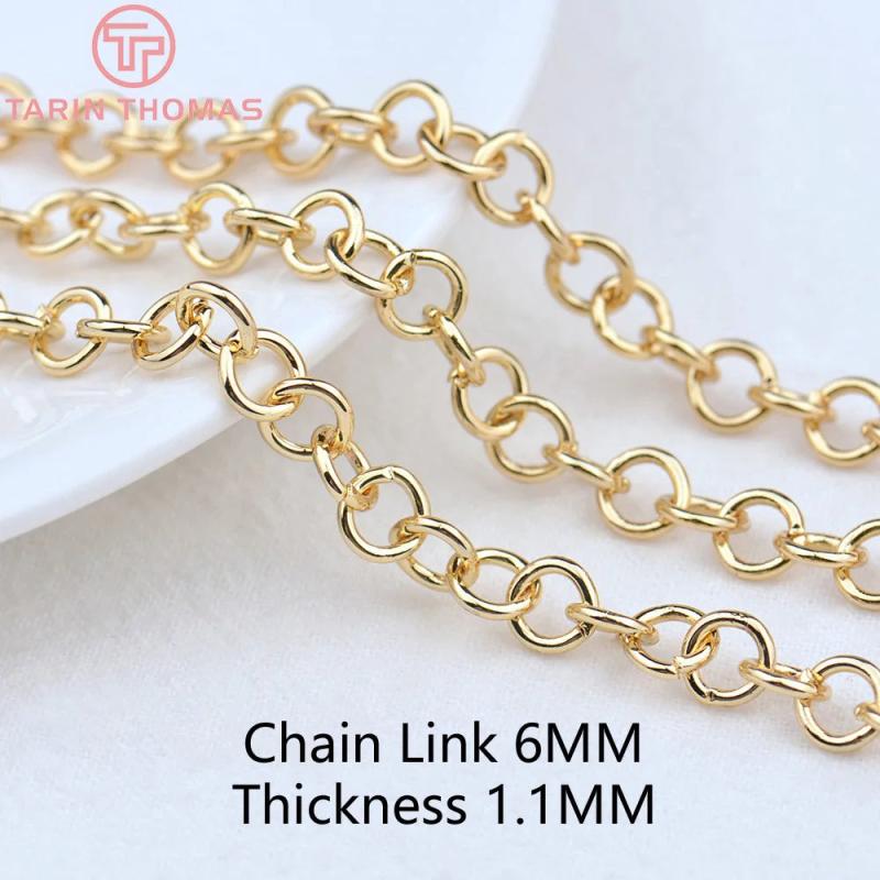 2M Chain Link 24K Iron Chains for Necklace Bracelet High Jewelry Findings