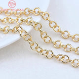 2M Chain Link 24K Iron Chains for Necklace Bracelet High Jewelry Findings