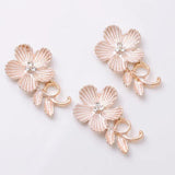 10pcs 28x18mm Rhinestone Flower Hairwear DIY Jewelry Making