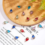 5PC Transparent Glass Pendants Teardrop Red Jewelry DIY