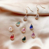5PC Transparent Glass Pendants Teardrop Red Jewelry DIY
