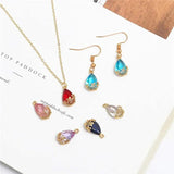 5PC Transparent Glass Pendants Teardrop Red Jewelry DIY