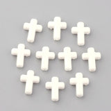 100PC Opaque Acrylic Beads Cross White/Black 16x12x4.5mm