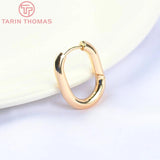4PCS 16x20.5MM 24k Brass Oval Earrings Hook DIY Jewelry Findings