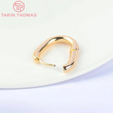 4PCS 16x20.5MM 24k Brass Oval Earrings Hook DIY Jewelry Findings