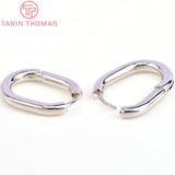 4PCS 16x20.5MM 24k Brass Oval Earrings Hook DIY Jewelry Findings