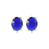 Brass Stud Earring Findings with Glass Oval Light Mixed 12x8mm