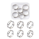 6Pcs/box Stainless Steel Grooved Finger Ring Settings Blank for Inlay Ring