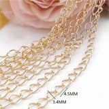 2m Width 3.4MM 24K Champagne Plated Copper Necklace Chain
