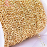2m Width 3.4MM 24K Champagne Plated Copper Necklace Chain