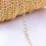 2m Width 3.4MM 24K Champagne Plated Copper Necklace Chain
