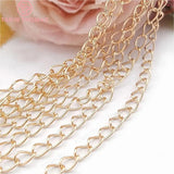 2m Width 3.4MM 24K Champagne Plated Copper Necklace Chain