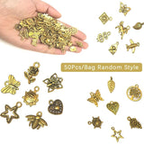 50Pcs Mixed Vintage Metal Jewelry Charm for DIY Bracelet Earrings Necklace