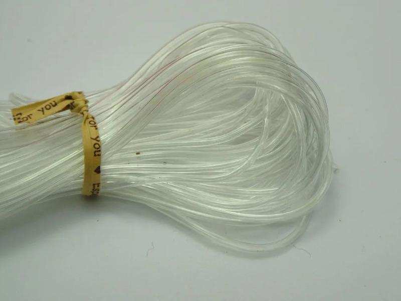10m Clear 2mm Hollow Rubber Tubing Jewelry Cord Cover Memory Wire