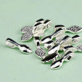 10pcs Silver Plated Bail for Fused Glass Pendants DIY Necklaces