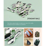 10pcs Silver Plated Bail for Fused Glass Pendants DIY Necklaces