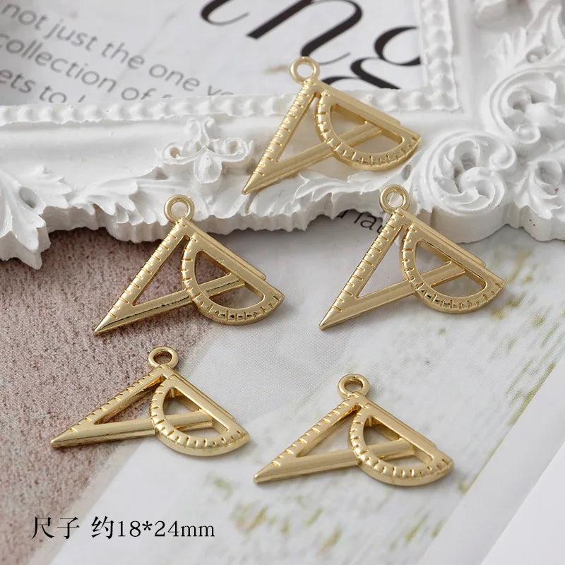 10Pcs DIY Pendant Charms for Earrings Making Face Star Round Pendants