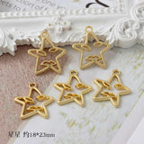 10Pcs DIY Pendant Charms for Earrings Making Face Star Round Pendants