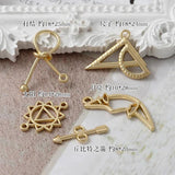 10Pcs DIY Pendant Charms for Earrings Making Face Star Round Pendants