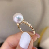 925 Silver Resizable Pearl Ring Settings DIY Accessory