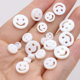 10Pcs Natural Freshwater Mother Of Pearl Shell Beads Smile-Face Beads