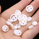 10Pcs Natural Freshwater Mother Of Pearl Shell Beads Smile-Face Beads