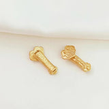 2 Pieces 18K Dumb Ruyi Straight Hole Fuzi Beaded Bracelet Beads